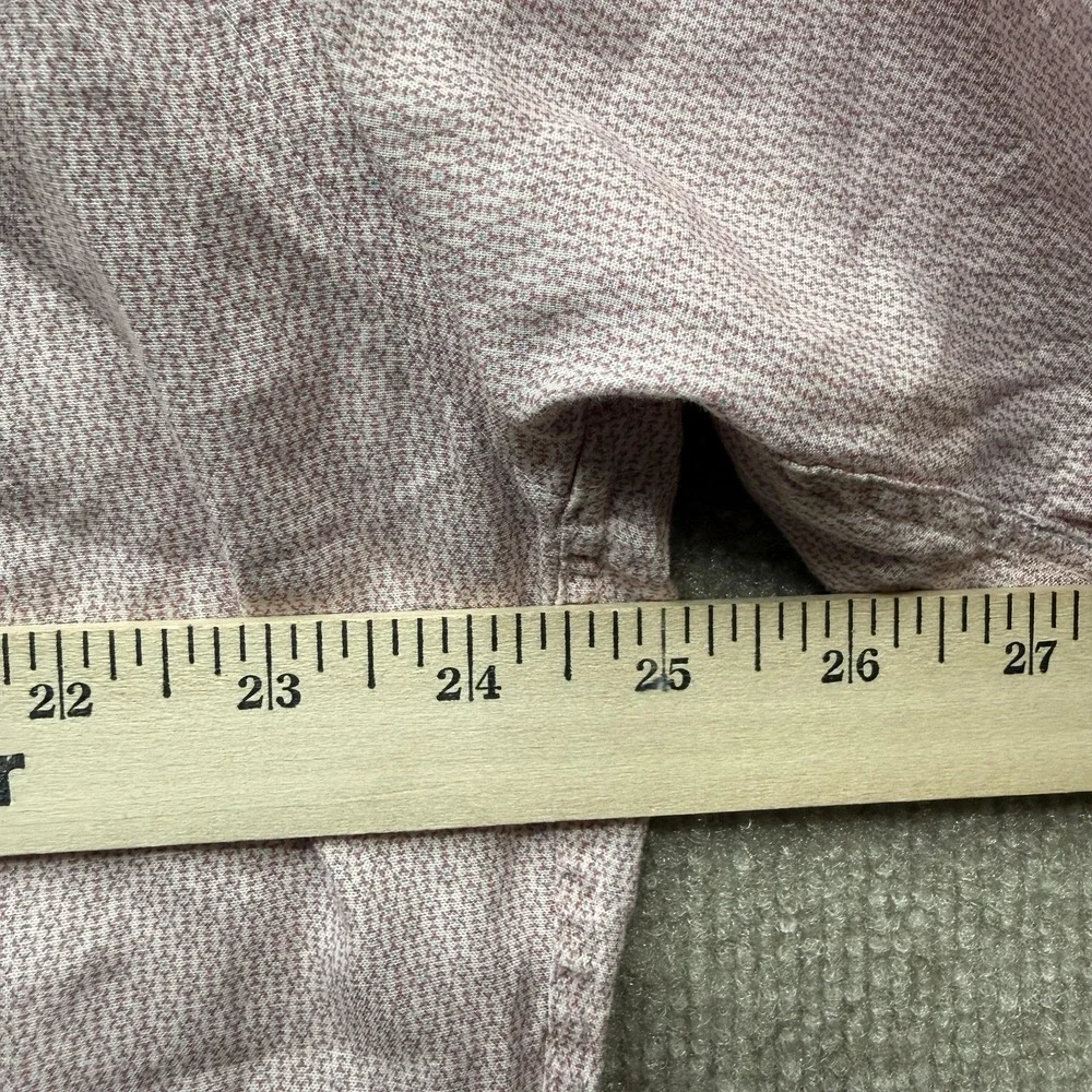 Peter Millar Shirt Mens Large Pink Linen Blend Geometric Button Up Casual